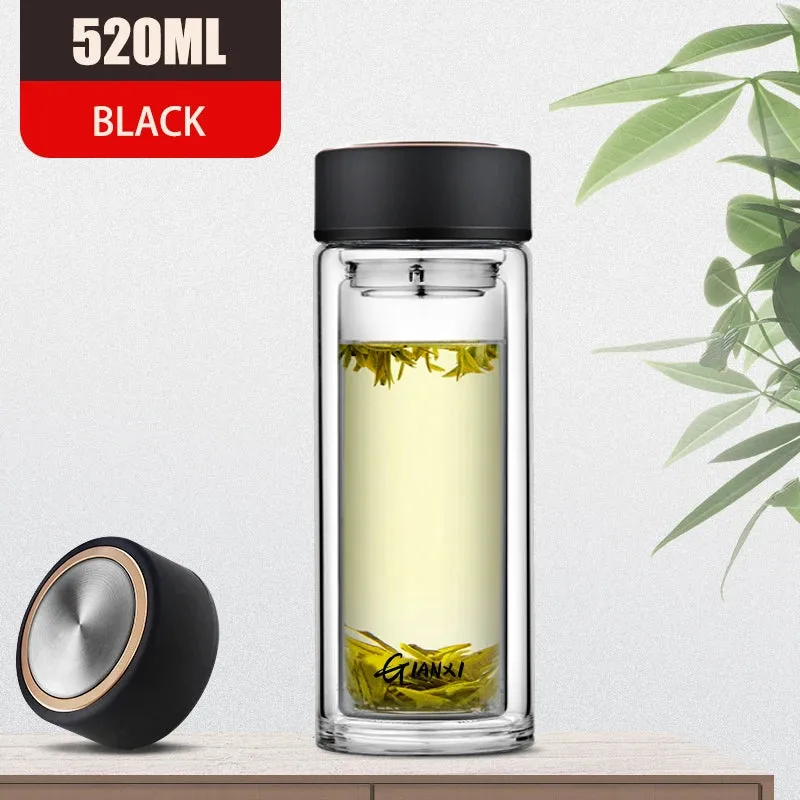 Double Layer Glass Cup with Tea Filter