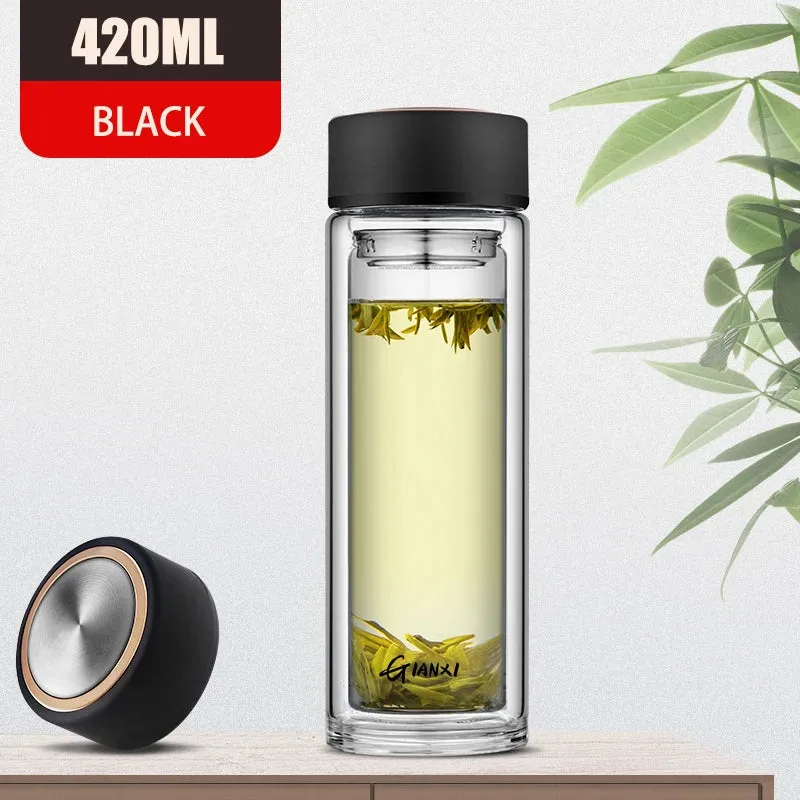 Double Layer Glass Cup with Tea Filter