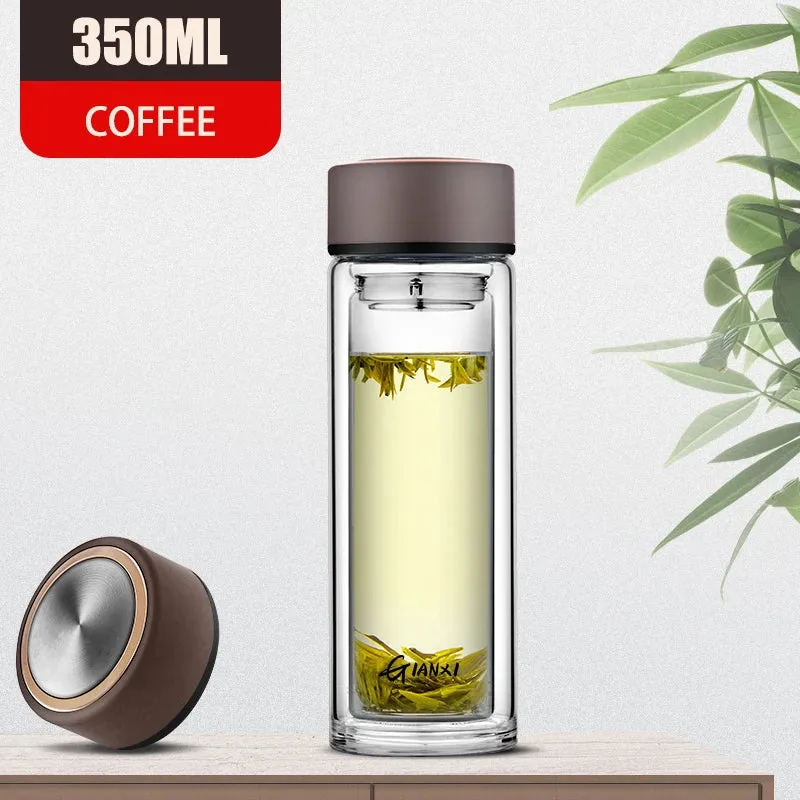 Double Layer Glass Cup with Tea Filter
