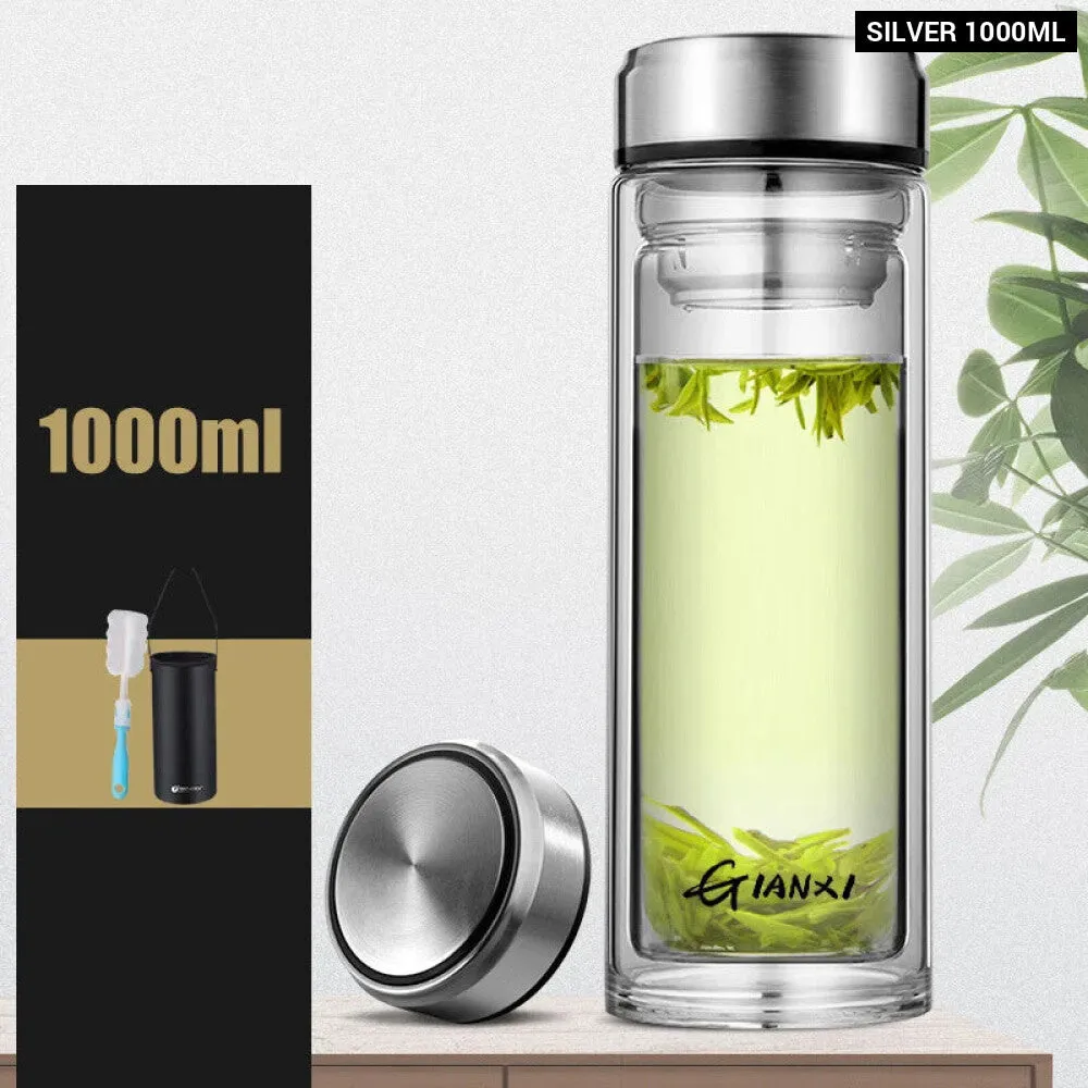 Double Layer Glass Cup with Tea Filter