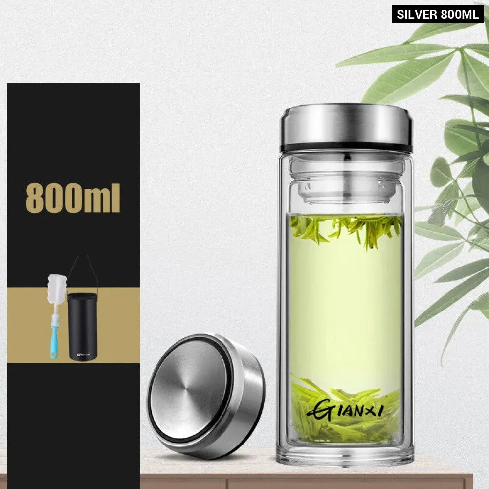 Double Layer Glass Cup with Tea Filter
