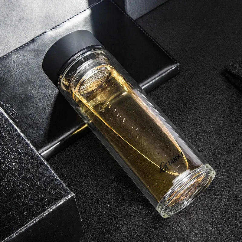 Double Layer Glass Cup with Tea Filter