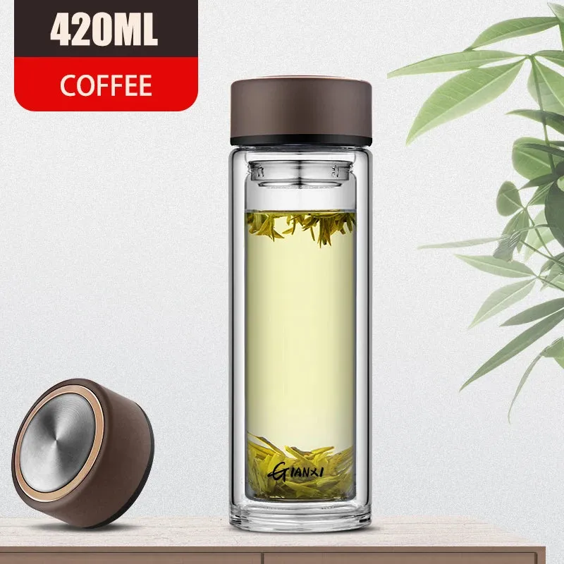 Double Layer Glass Cup with Tea Filter