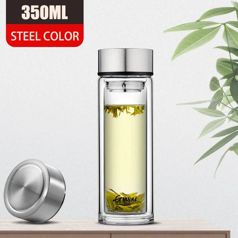 Double Layer Glass Cup with Tea Filter