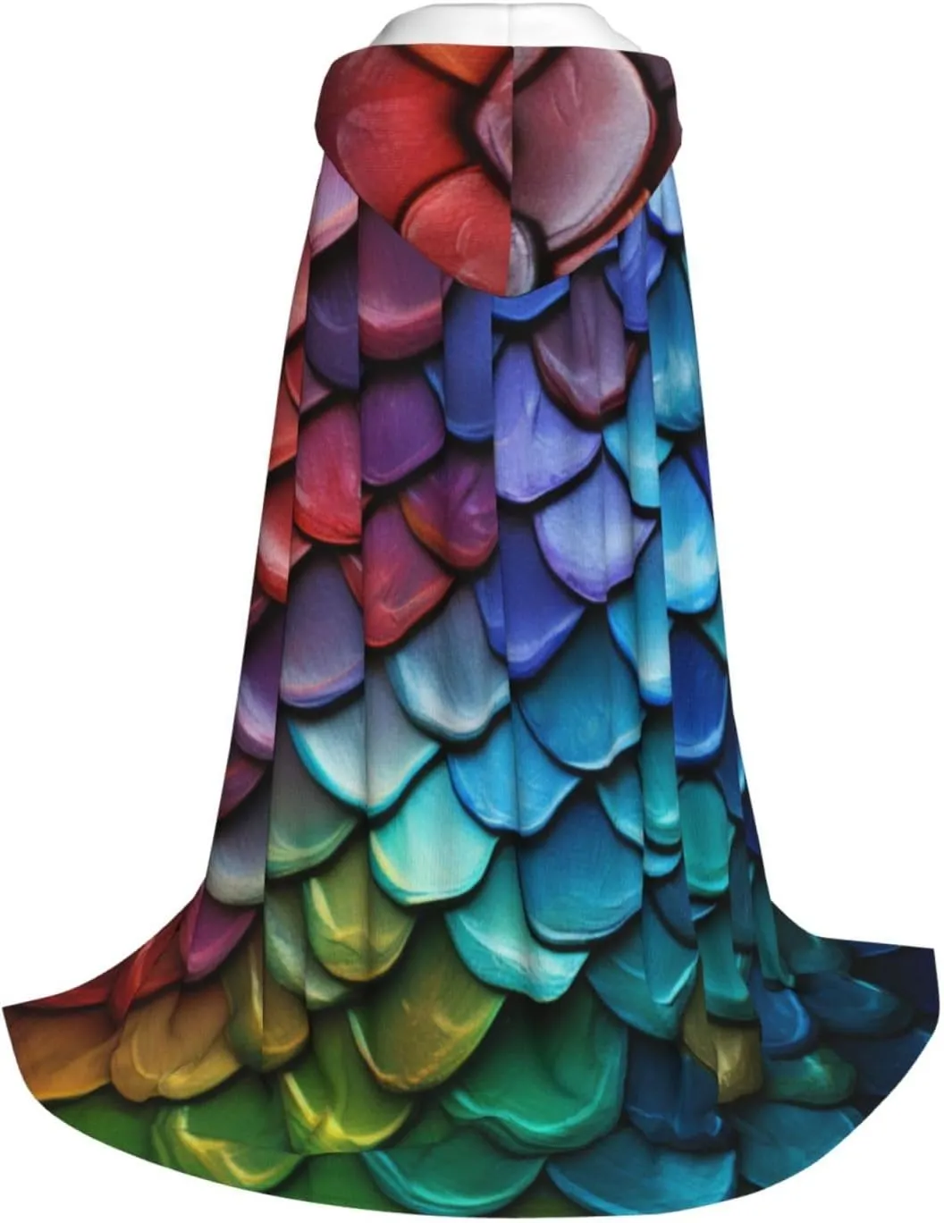 Dragon Colored Scales Halloween Cape For Teenagers, Hooded Cloak Long Cape Costume Cloak For Party Or Cosplay