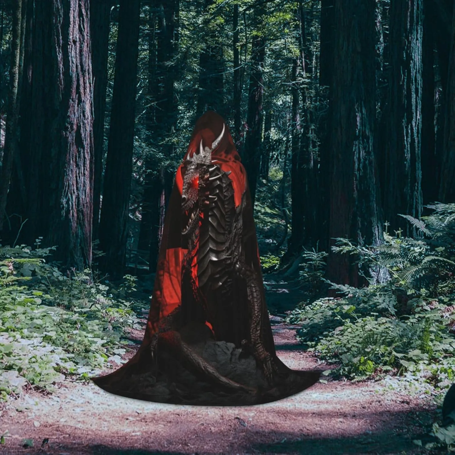 Dragon Halloween Cape For Teenagers, Hooded Cloak Long Cape Costume Cloak For Party Or Cosplay
