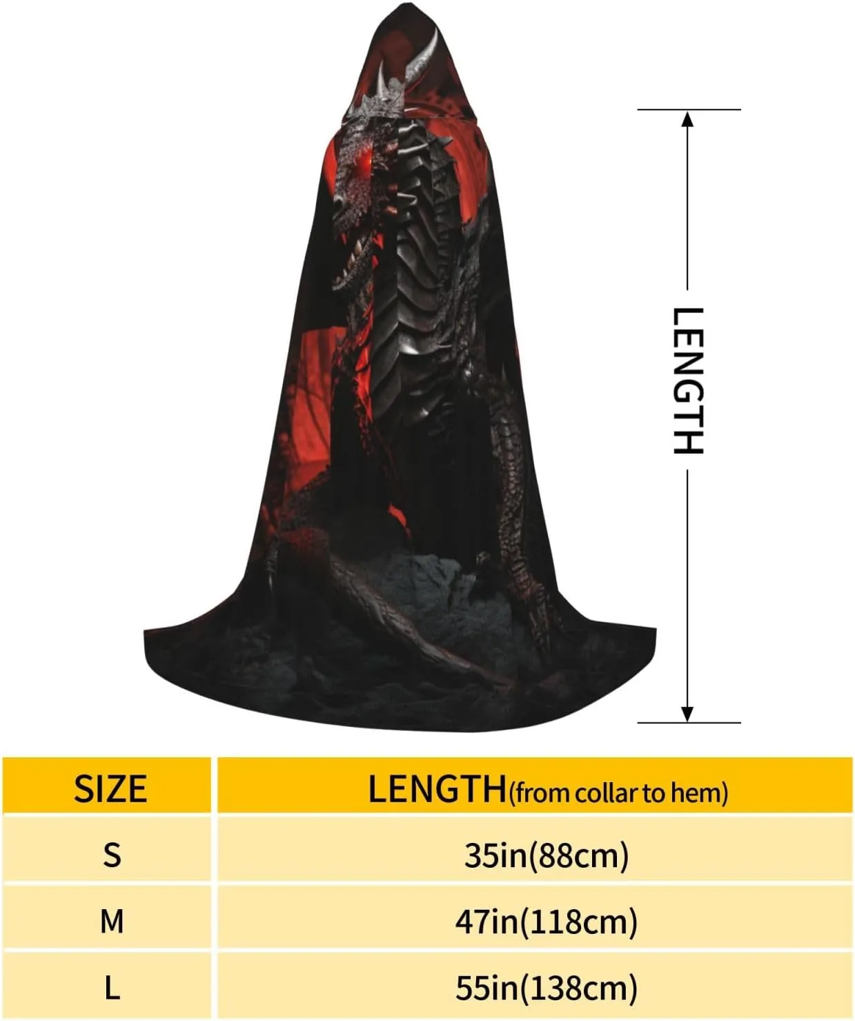 Dragon Halloween Cape For Teenagers, Hooded Cloak Long Cape Costume Cloak For Party Or Cosplay