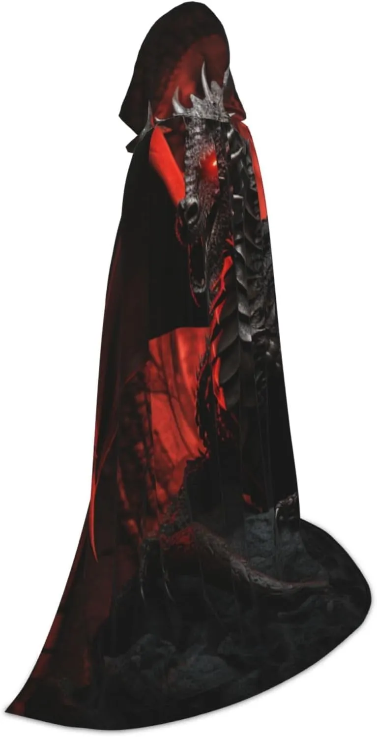 Dragon Halloween Cape For Teenagers, Hooded Cloak Long Cape Costume Cloak For Party Or Cosplay