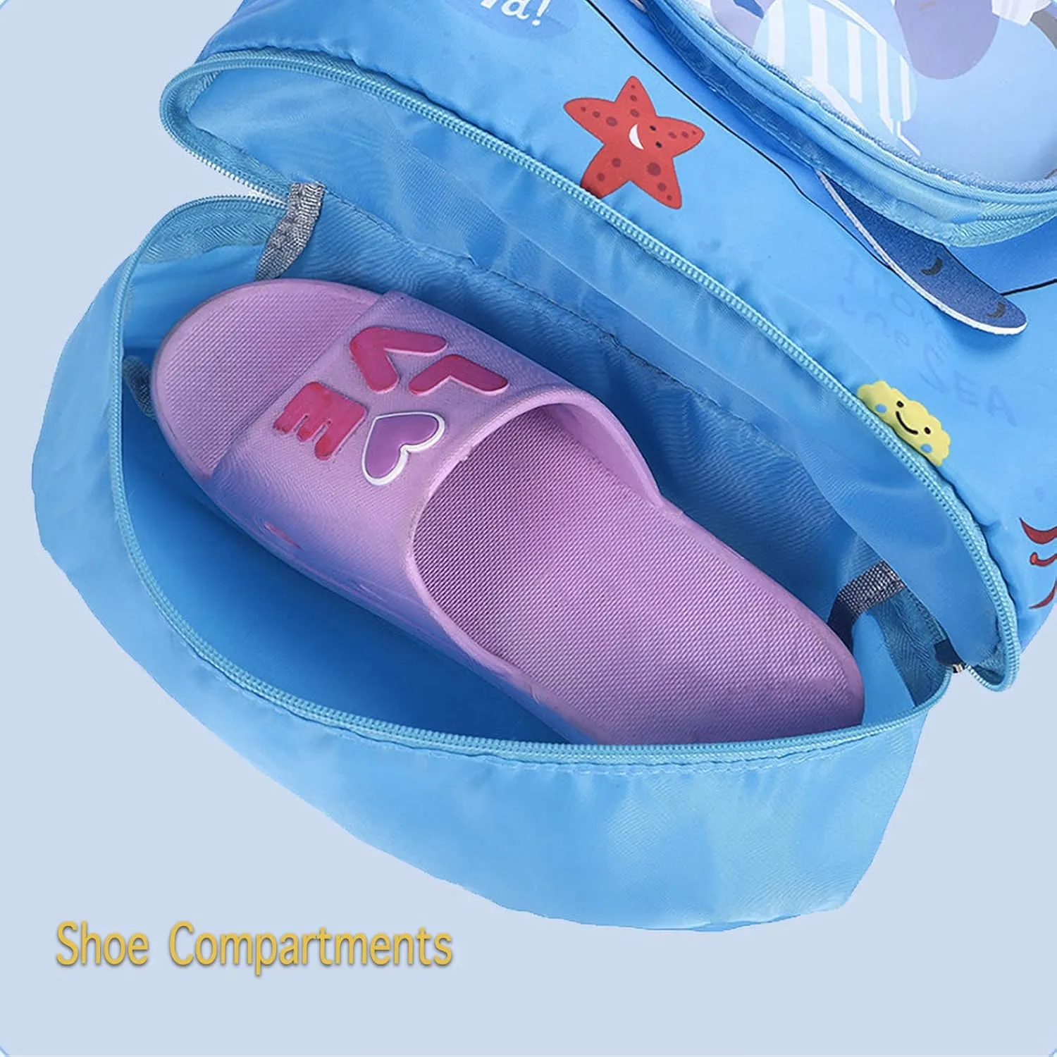 Dry Wet Separated Swim Bags for Swimmers Shark Pool Gear Drawstring Gym Bag Beach Backpack for Women Men Boys Girls Teener Camping Hiking Shopping Swimming Dance Travel With Shoe Compartments