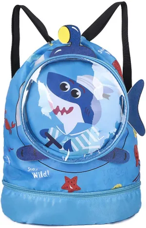 Dry Wet Separated Swim Bags for Swimmers Shark Pool Gear Drawstring Gym Bag Beach Backpack for Women Men Boys Girls Teener Camping Hiking Shopping Swimming Dance Travel With Shoe Compartments