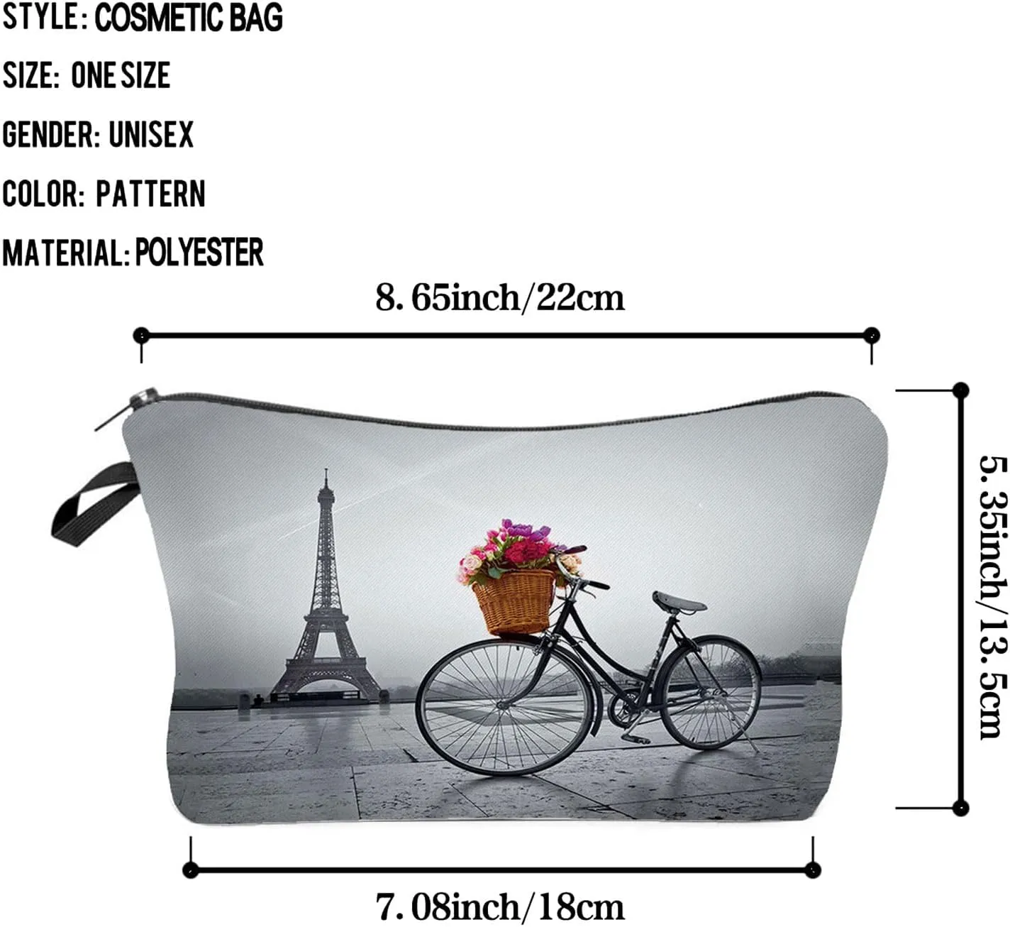 Eiffel Tower Cosmetic Bag for Women Cute Small Makeup Bag for Purse Travel Toiletry Zipper Pouch for Girls Gift for Sisters Eiffel Tower Makeup Bag for Her