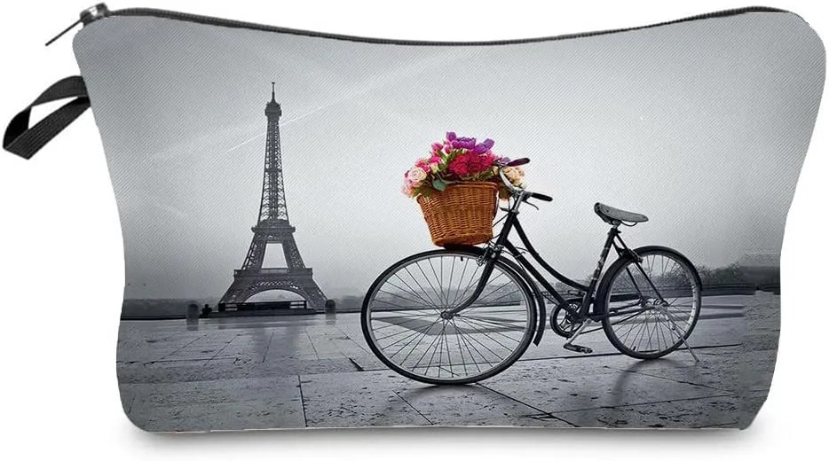 Eiffel Tower Cosmetic Bag for Women Cute Small Makeup Bag for Purse Travel Toiletry Zipper Pouch for Girls Gift for Sisters Eiffel Tower Makeup Bag for Her