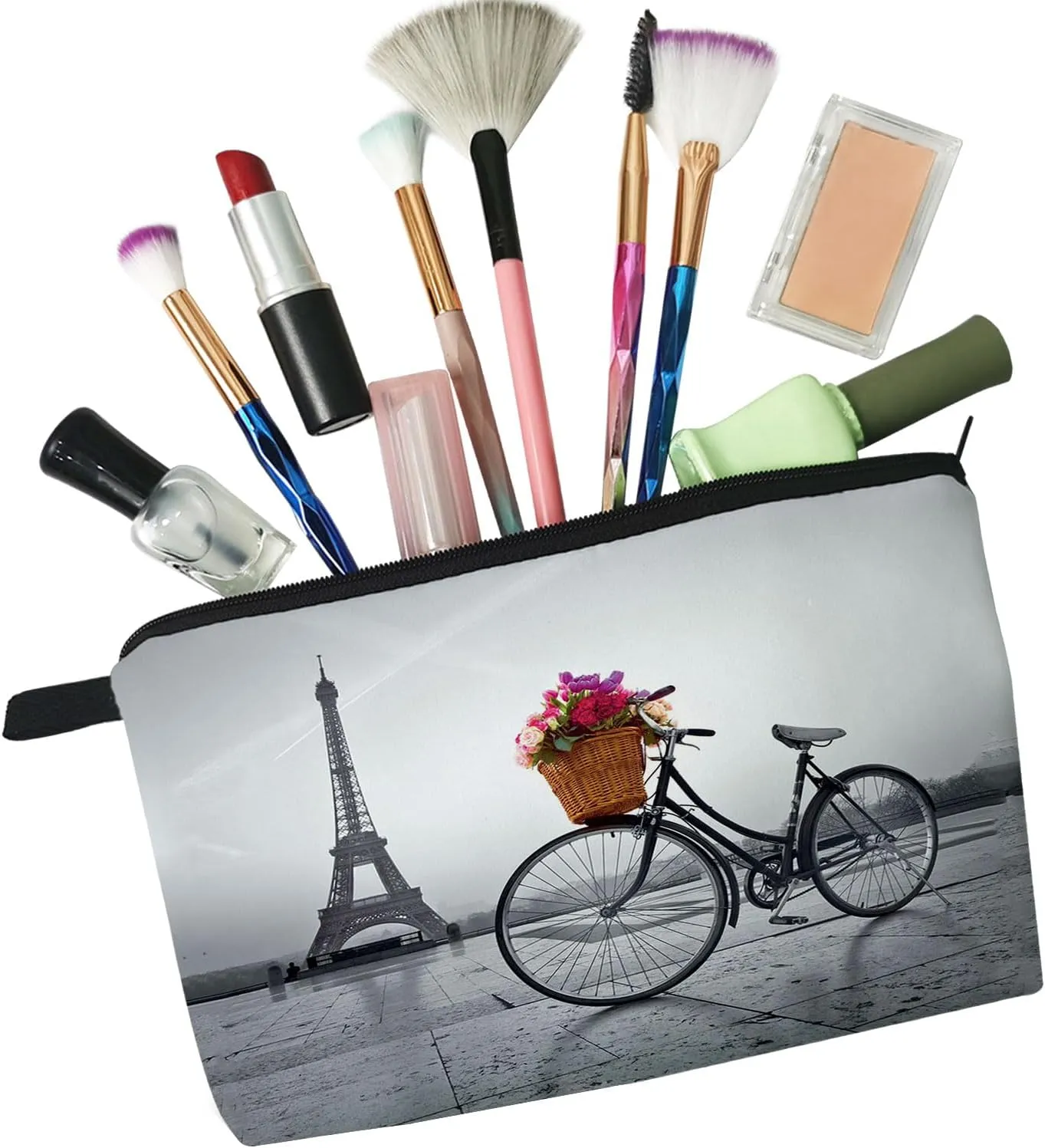 Eiffel Tower Cosmetic Bag for Women Cute Small Makeup Bag for Purse Travel Toiletry Zipper Pouch for Girls Gift for Sisters Eiffel Tower Makeup Bag for Her