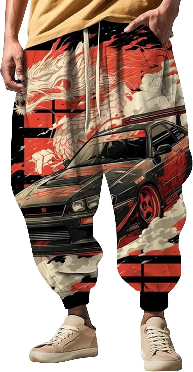 Elastic Waist Hippie Pant Street Feel Casual Sweatpants Mens Linen Cargo Jogger Pant Anime Clothes Baggy Sweatpants