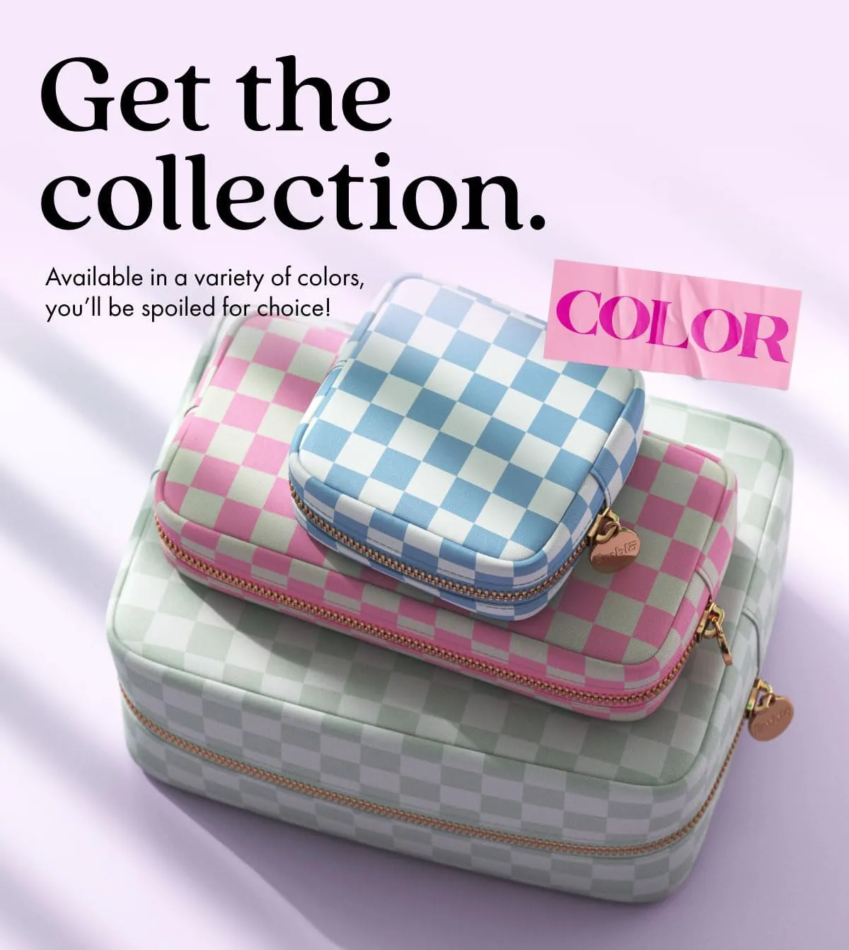 Embla Makeup Bag Travel Cosmetic Bag, Toiletry Bag, Cute Makeup Organizer, Nylon Zipper Pouch Purse Storage Bag Cosmetics Organizer, Womens Make Up Bag Mini Makeup Bags (Sand Checkered)