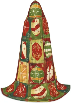 Festival Prints Halloween Cape For Teenagers, Hooded Cloak Long Cape Costume Cloak For Party Or Cosplay