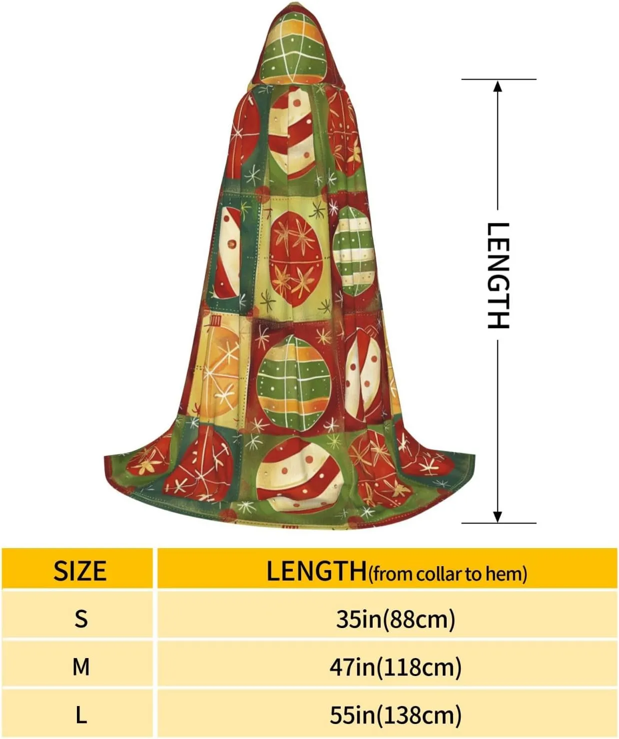 Festival Prints Halloween Cape For Teenagers, Hooded Cloak Long Cape Costume Cloak For Party Or Cosplay