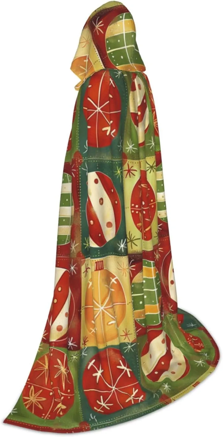 Festival Prints Halloween Cape For Teenagers, Hooded Cloak Long Cape Costume Cloak For Party Or Cosplay