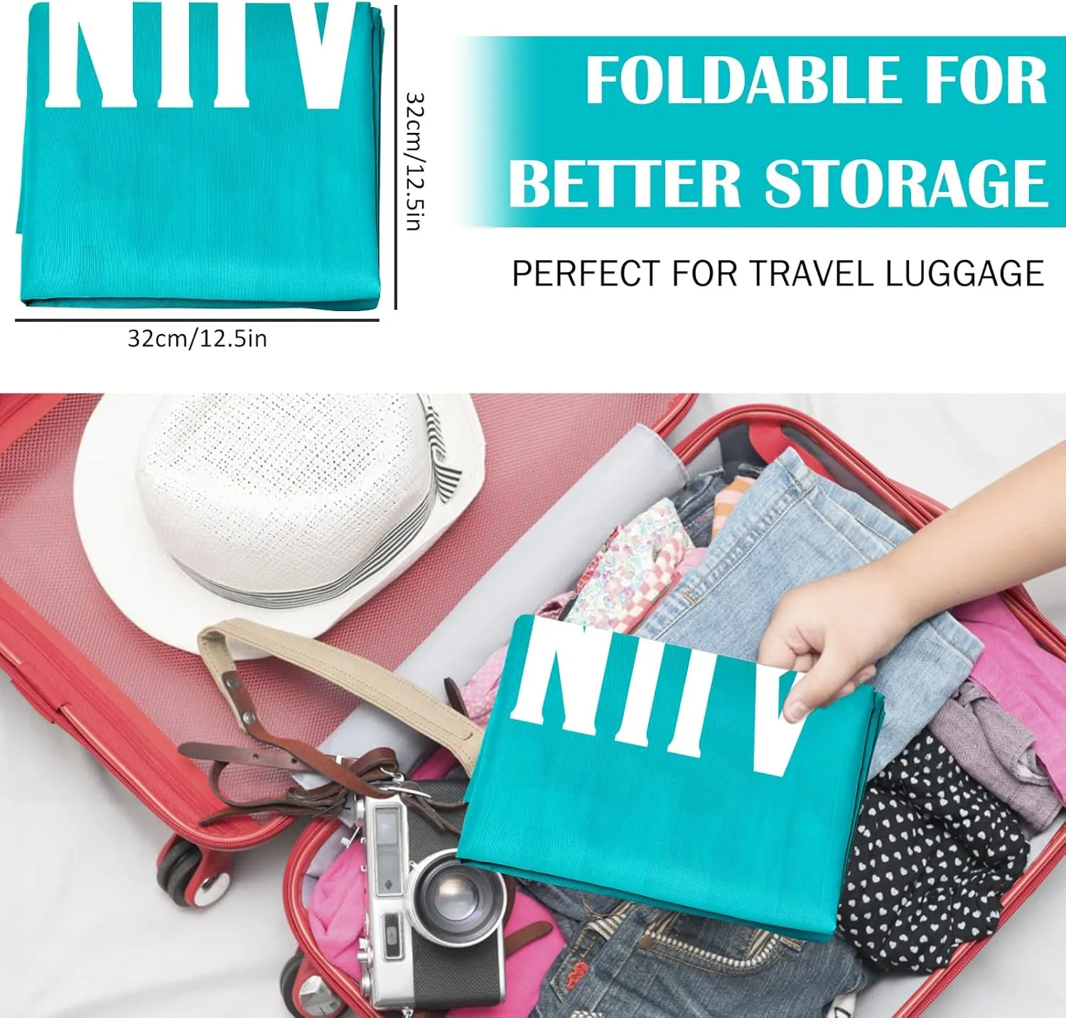 Fiodrimy 2 Pack XL Travel Laundry Bag, Machine Washable Dirty Clothes Organizer, Large Enough to Hold 4 Loads of Laundry, Easy Fit a Laundry Basket (Pink Blue, 24" x 36")