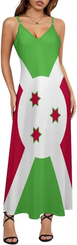 Flag of Brazil Women Summer Camisole Long Skirt, Beach Skirt, Suspender Dress, Fishtail Skirt