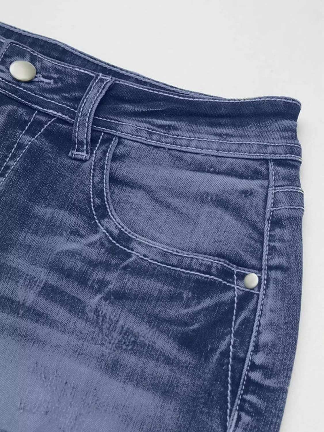 Flamingals Jean Shorts for Women Mid Waisted Stretchy Ripped Denim Shorts Raw Hem Curvy Summer Trendy