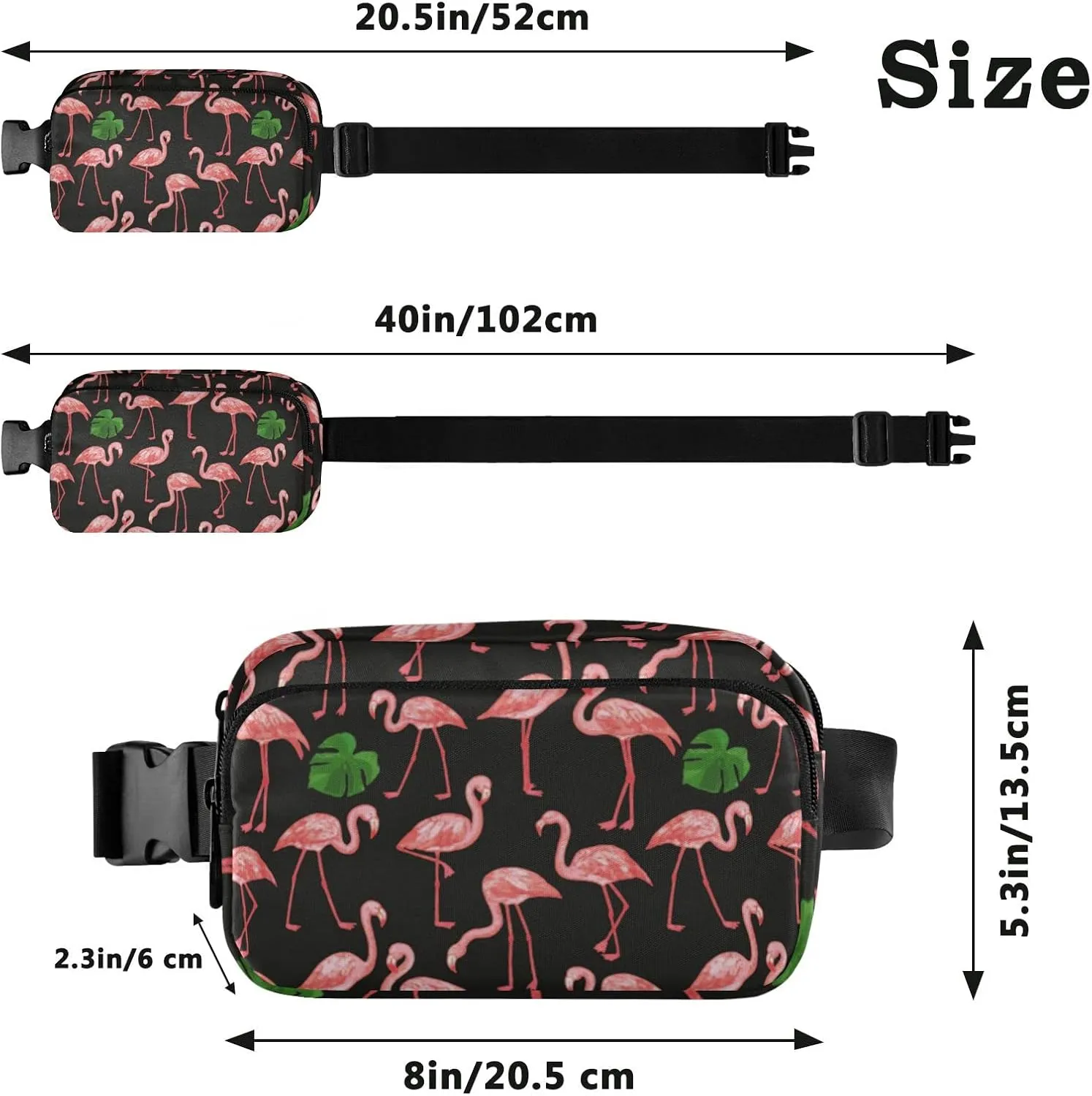 Flamingo (60) Fanny Packs for Women Crossbody Bags Everywhere Belt Bag with Adjustable Strap Fashion Waist Pack for Shopping Running Travel