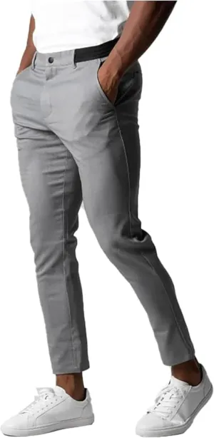 Foueo Active Chinos, Mens Chinos Slim Fit Stretch Skinny Tapered Dress Pants, Mens Slim Fit Joggers Mens Skinny Pants