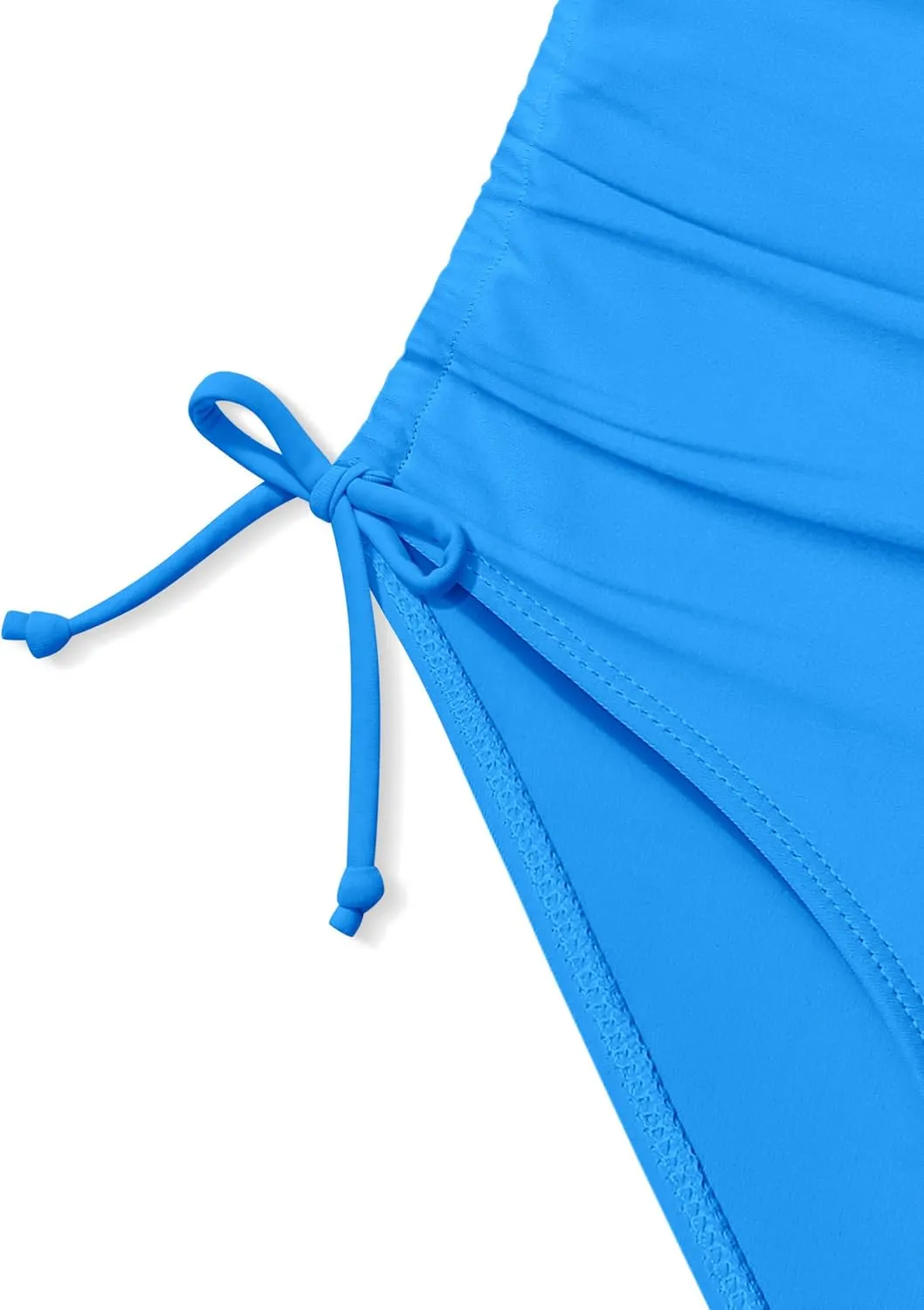 Girls One Piece Swimsuits Color Block Girls Swimsuit V Neck Girls Bathing Suit Drawstring Girls' Swimwear 9-16 Years