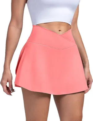 Golf Skorts for Women with Pockets Womens Tennis Skirt with Shorts Underneath Women's Skorts Plus Size High Waisted