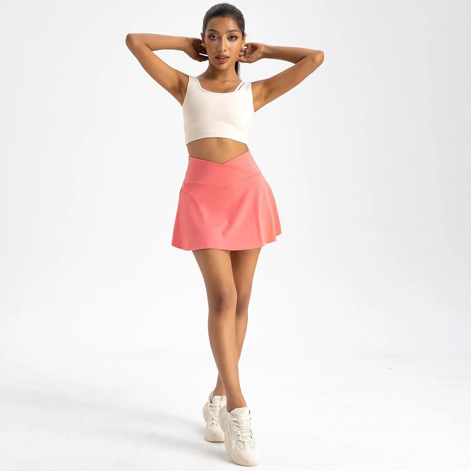 Golf Skorts for Women with Pockets Womens Tennis Skirt with Shorts Underneath Women's Skorts Plus Size High Waisted