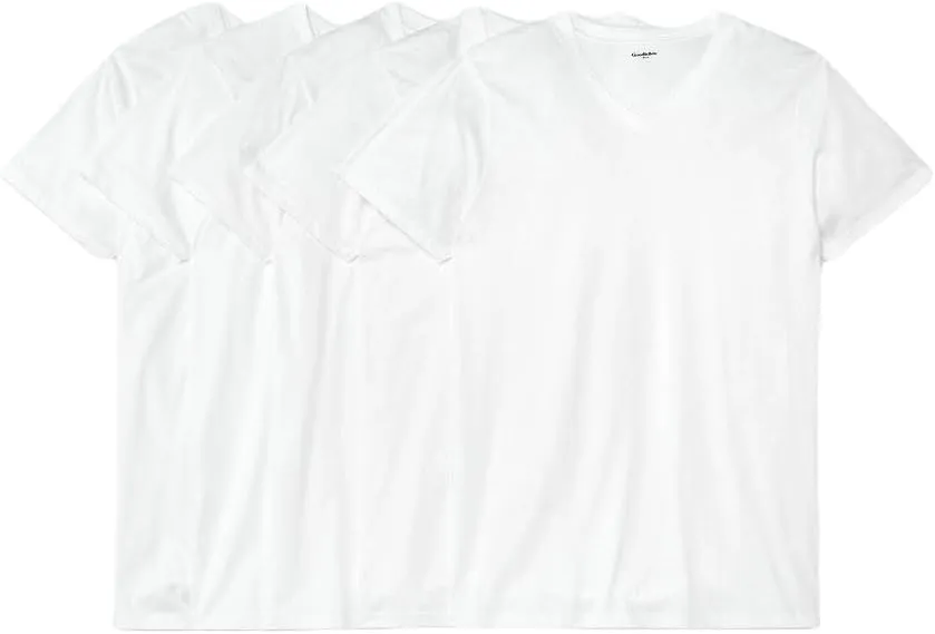 Goodfellow & Co Men's 4 1 Bonus Pack Short Sleeve V-Neck Undershirt