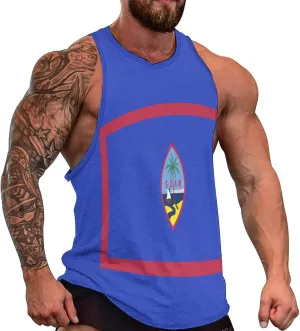 Guam Flag Tank Tops Beach Summer Sleeveless Shirts Vacation Tanks Gym Tank T-Shirt Top for Men