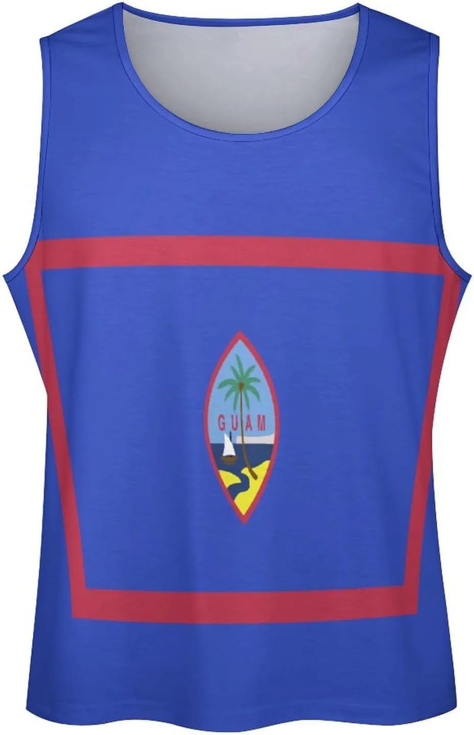 Guam Flag Tank Tops Beach Summer Sleeveless Shirts Vacation Tanks Gym Tank T-Shirt Top for Men