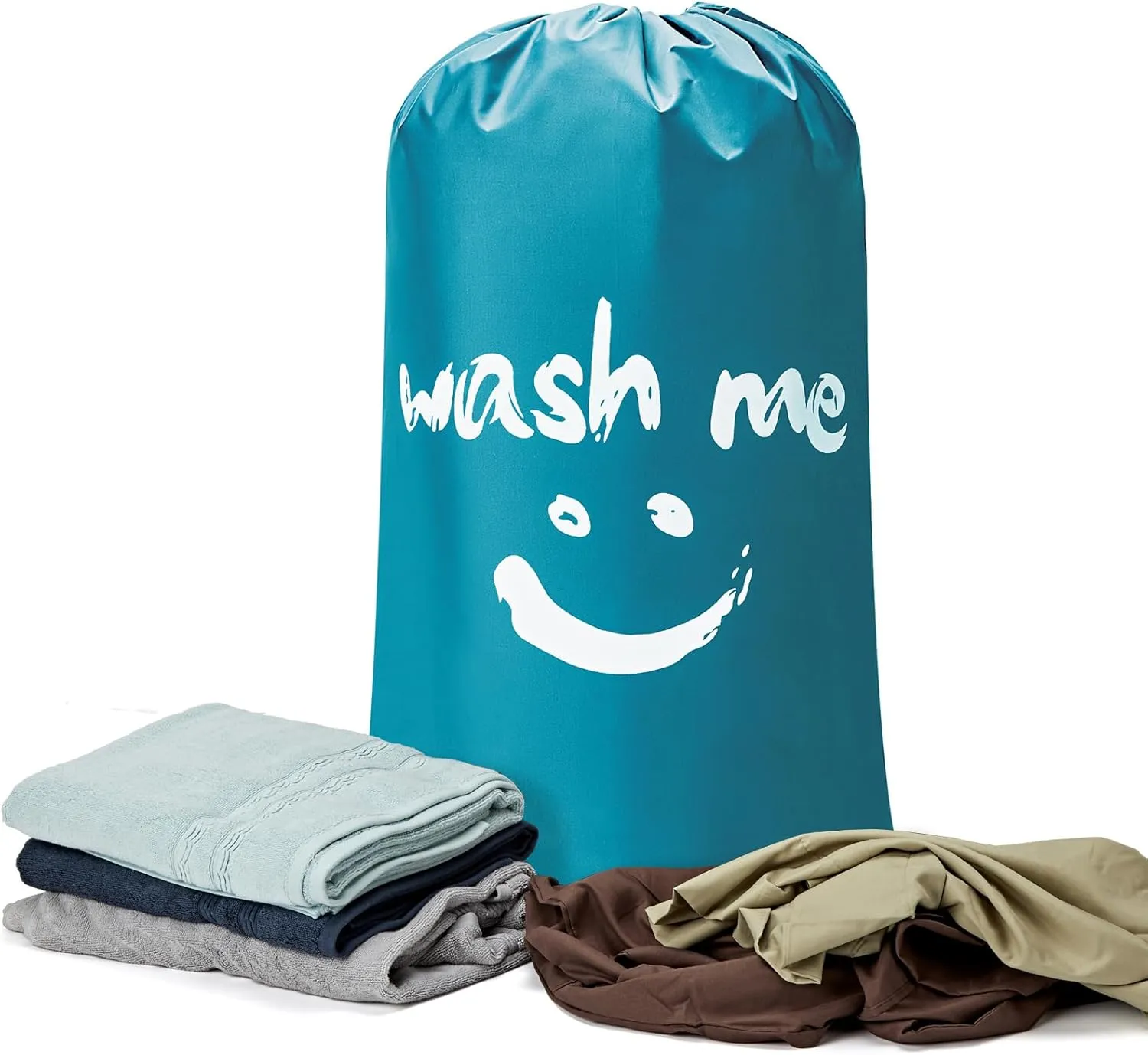 HOMEST 2 Pack XL Wash Me Travel Laundry Bag, Dirty Clothes Organizer, Large Enough to Hold 4 Loads of Laundry, Easy Fit a Laundry Hamper or Basket