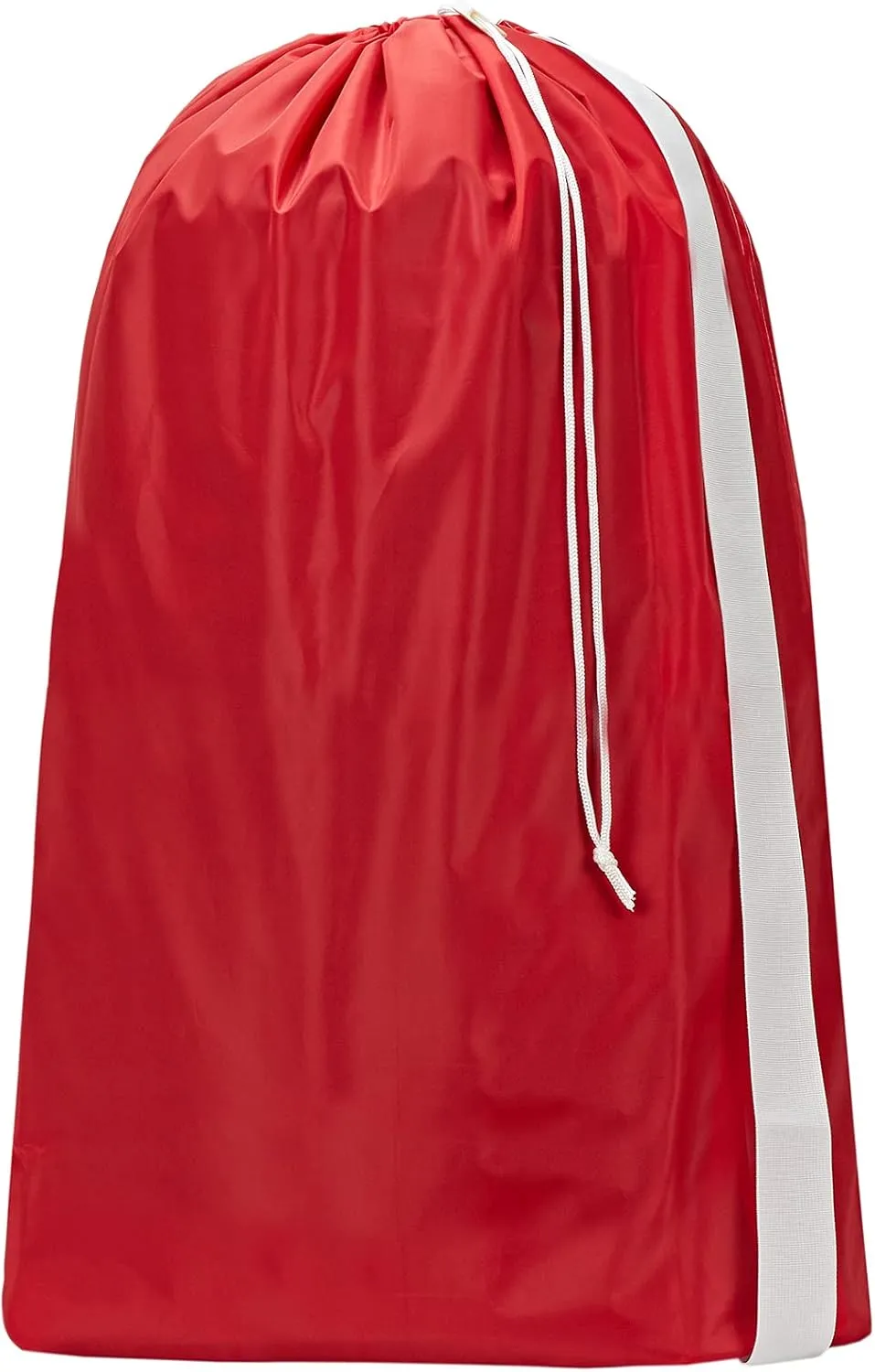 HOMEST XL Nylon Laundry Bag with Strap, Large Dirty Garments Organizer, Easy Fit a Hamper or Clothing Basket, Can Carry Up to 4 Loads of Clothes, Red