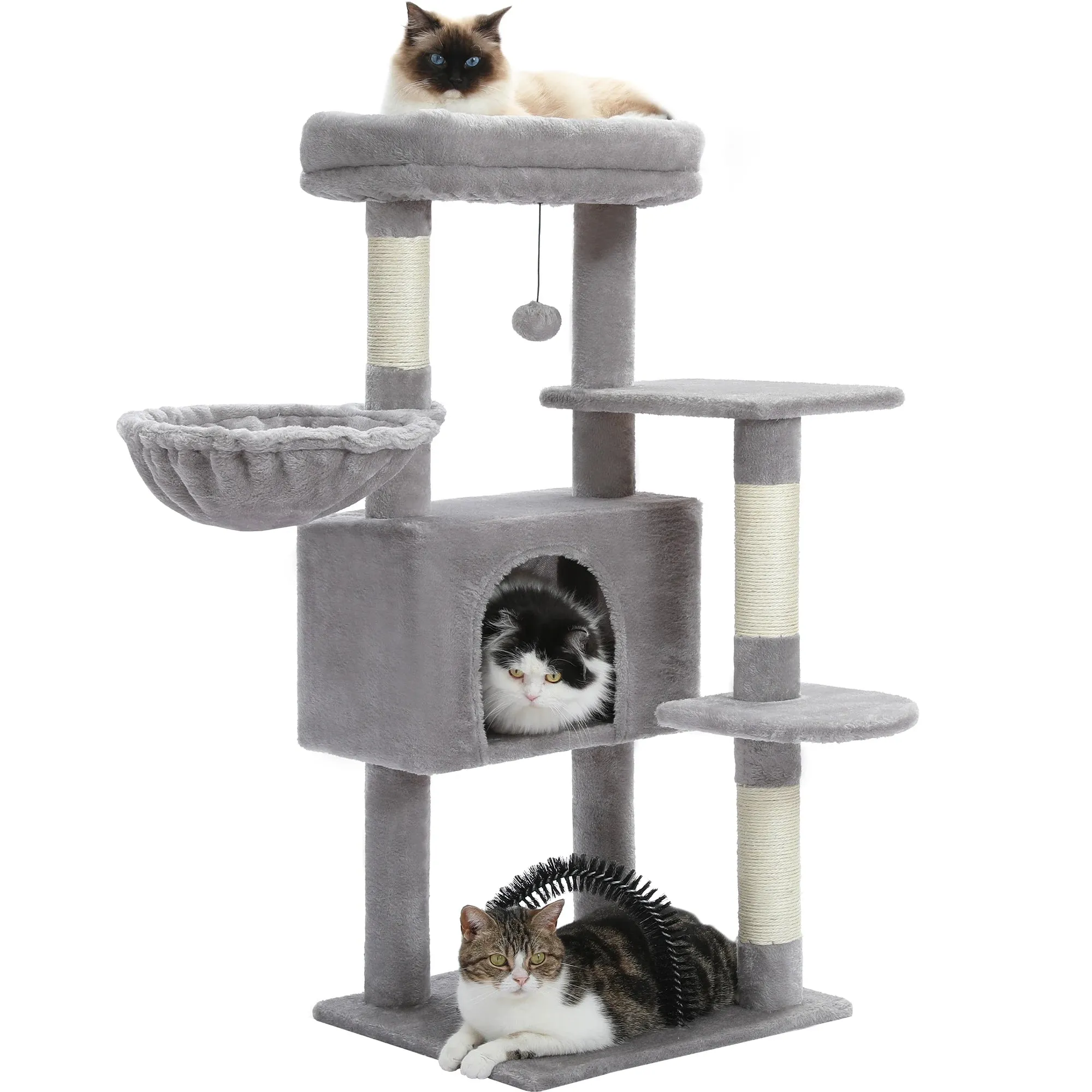 Indoor Cat Tree Tower with Self Groomer