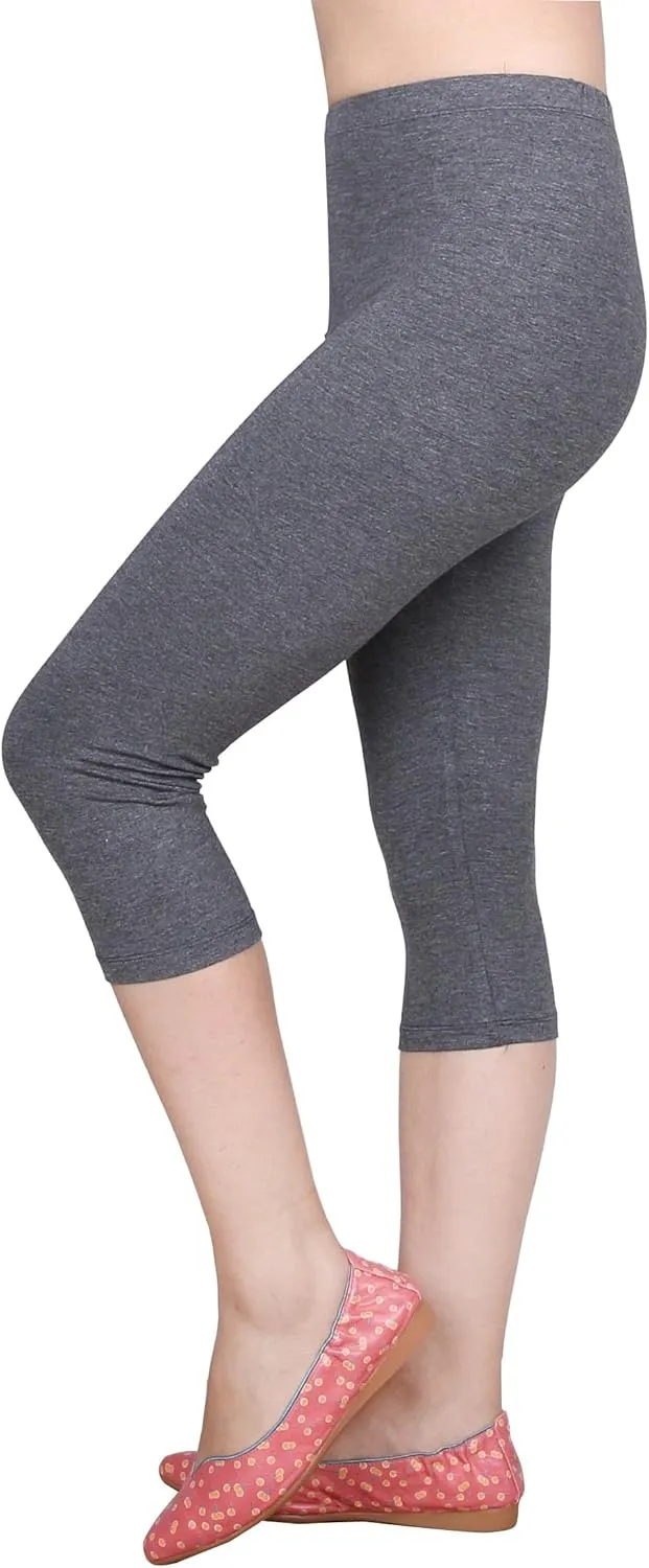 IRELIA 3 Pack Modal Girls Leggings Capri Solid Pant for School/Holiday