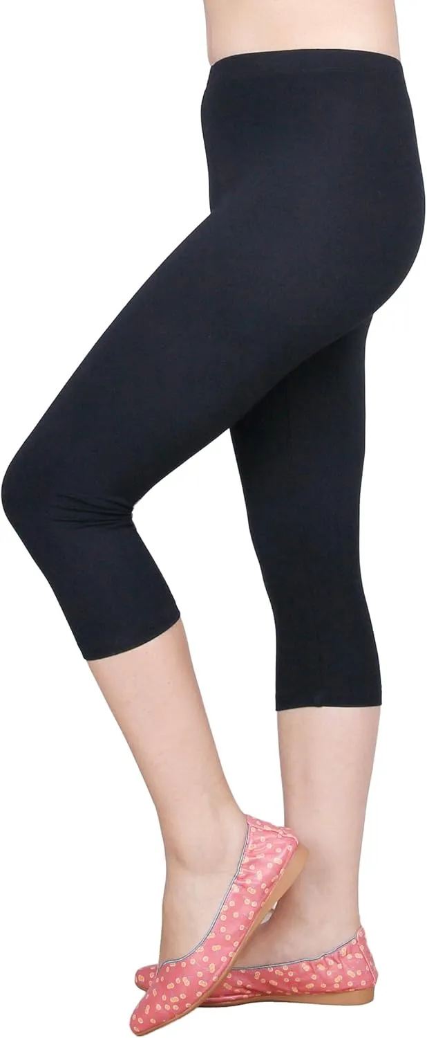 IRELIA 3 Pack Modal Girls Leggings Capri Solid Pant for School/Holiday