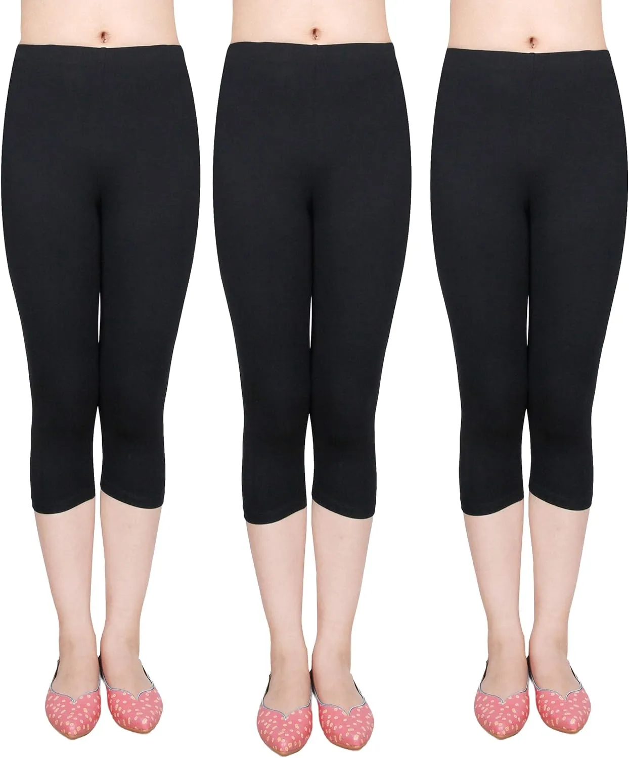 IRELIA 3 Pack Modal Girls Leggings Capri Solid Pant for School/Holiday