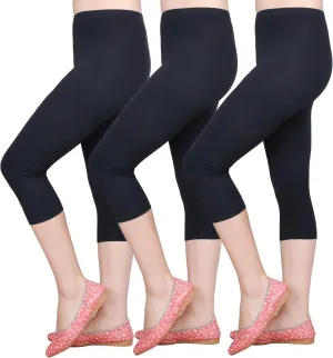 IRELIA 3 Pack Modal Girls Leggings Capri Solid Pant for School/Holiday