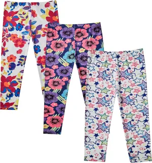 IRELIA 3 Pack Modal Girls Leggings Capri Solid Pant for School/Holiday