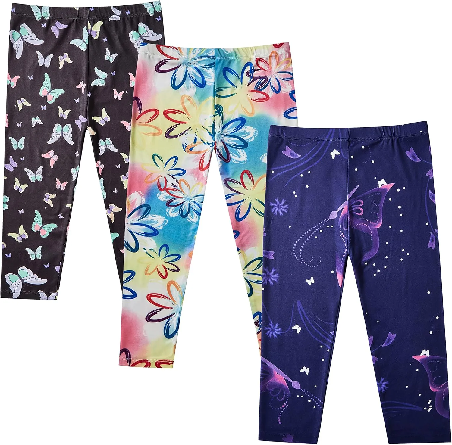 IRELIA 3 Pack Modal Girls Leggings Capri Solid Pant for School/Holiday