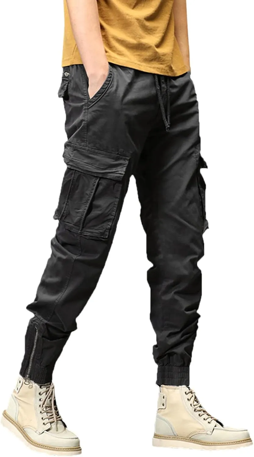 Jogger Pants for Men 2024 Outdoor Tactical Pants Cotton Drawstring Waist Running Workout Harem Pants Hiking Pants