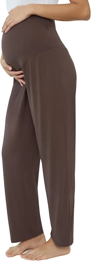 Joyaria Maternity Pants Summer Pregnancy Pants Wide Leg for Work Loose Lounge Pants Over The Belly Stretchy Sweatpants