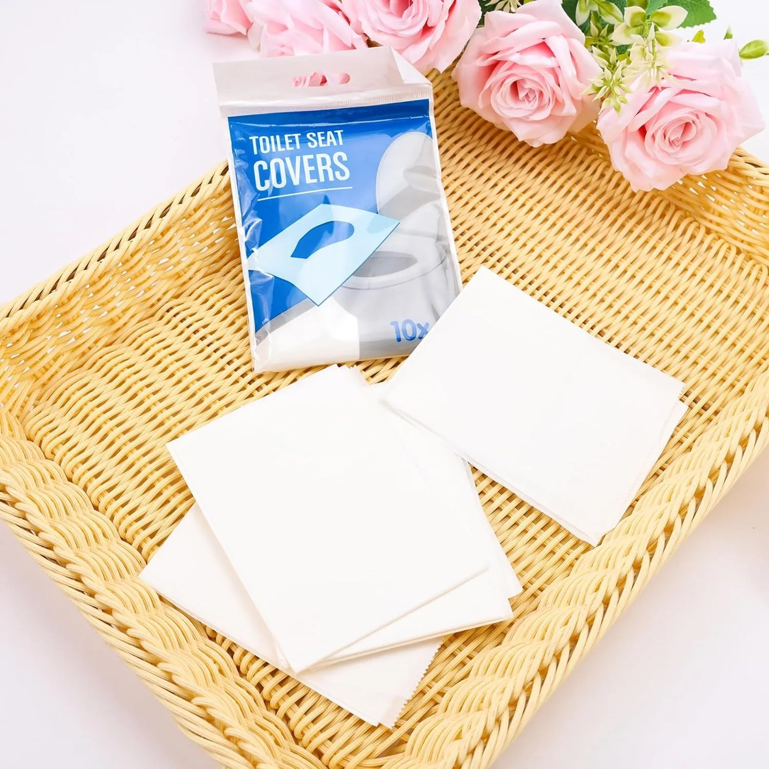 Kuber Industries Toilet Seat Covers Disposable|Western Toilet Seat Cover|Use & Throw, Portable|Pack of 60| (White)
