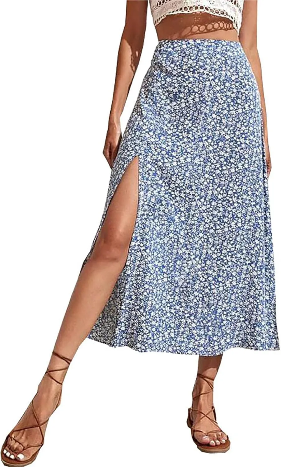 Ladies Skorts Skirt for Women Ribbed Wrap Slit Pencil Criss Cross Basic Maxi Long Skorts 2025 Regular Fit