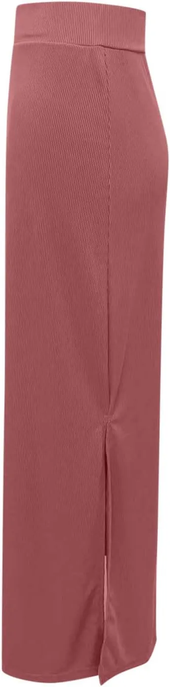 Ladies Skorts Skirt for Women Ribbed Wrap Slit Pencil Criss Cross Basic Maxi Long Skorts 2025 Regular Fit