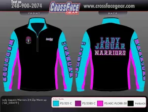 Lady Jaguar Warriors Full Sublimated 3/4 ZIp Warm Up