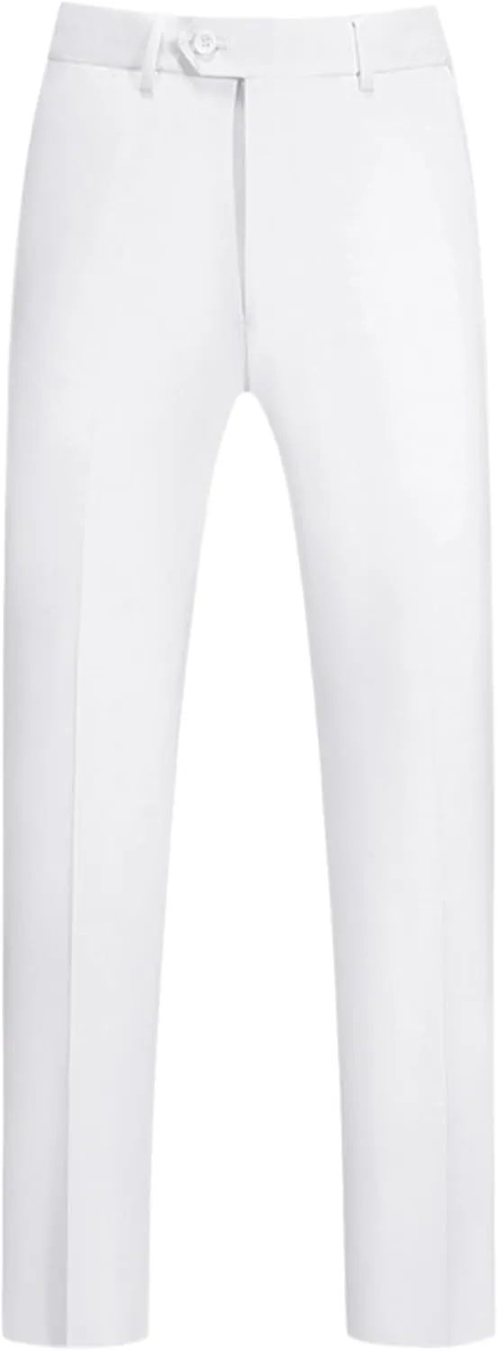 Lars Amadeus Dress Pants for Men's Slim Fit Flat Front Business Suit Chino Trousers
