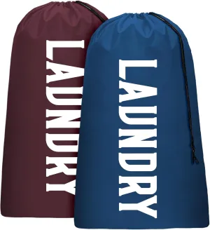 Laundry Bag, Travel Laundry Bag Machine Washable Dirty Clothes Organizer, Large Enough to Hold 4 Loads of Laundry, Easy Fit a Laundry Hamper or Basket (Wine Navy, 24" x 36")